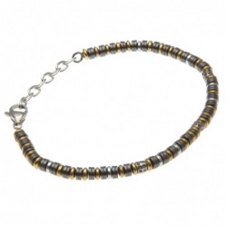 bracciale uomo con anellini in acciaio