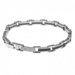 bracciale uomo acciaio piastrina con zircone