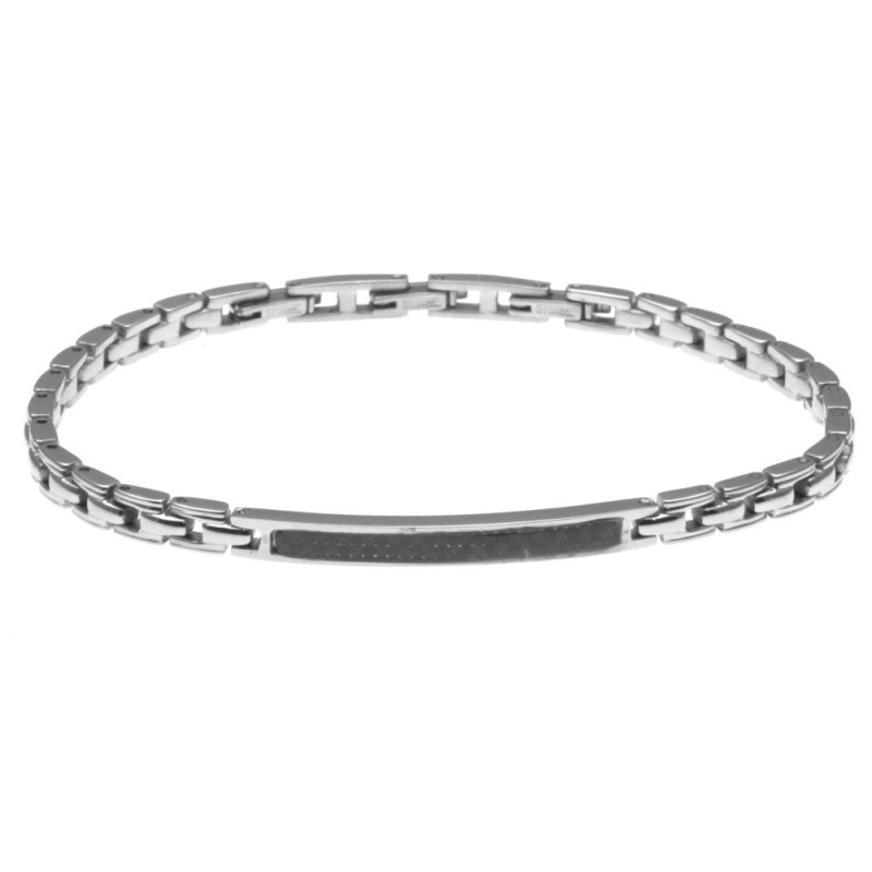 bracciale uomo in acciaio con piastra