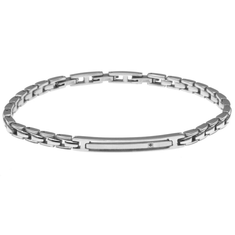 bracciale uomo in acciaio con piastra