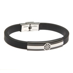 bracciale uomo con timone in acciaio e caucciù