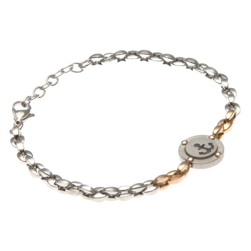 bracciale con ancora uomo in acciaio maglia marina