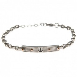 bracciale uomo con ancora maglia marinara in acciaio