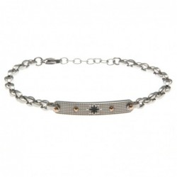 bracciale uomo con rosa dei venti maglia marinara in acciaio