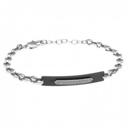 bracciale uomo con piastra in acciaio catena marinara