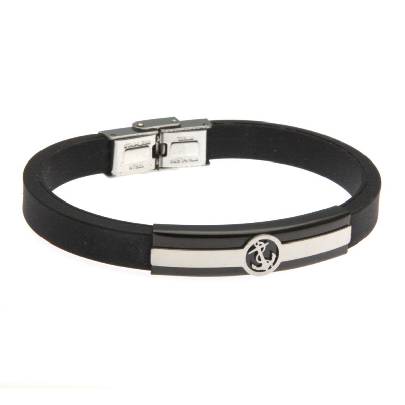 bracciale uomo con ancora in acciaio e caucciù