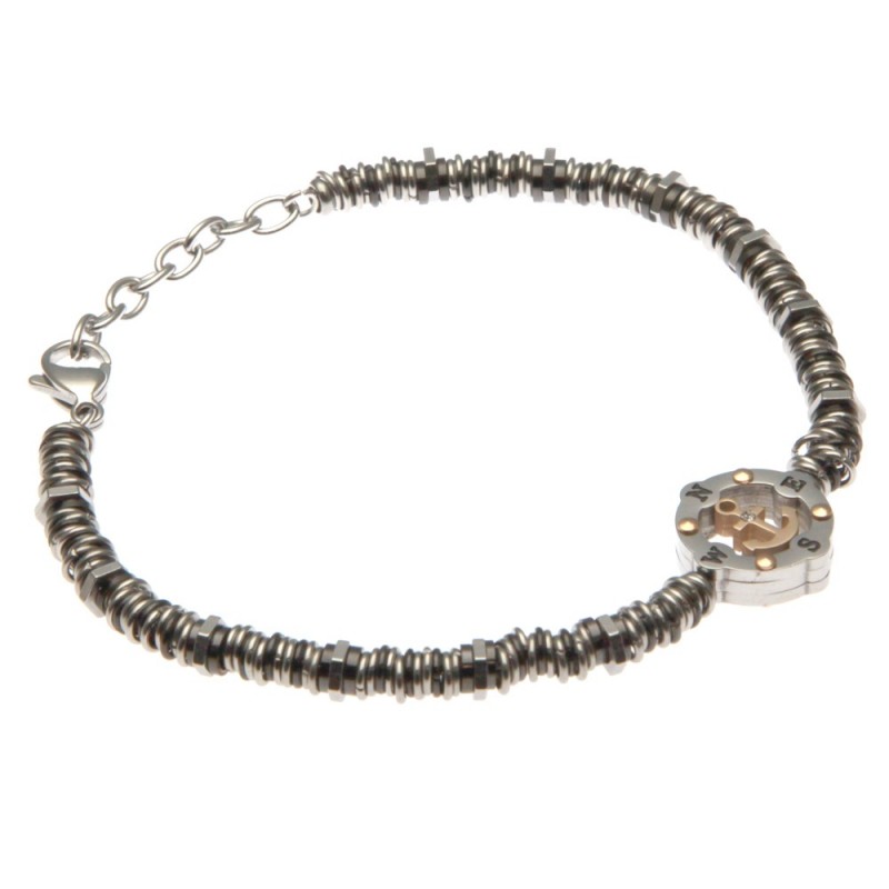 bracciale con ancora uomo catena ad anellini in acciaio