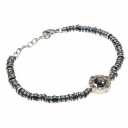 bracciale con ancora uomo catena ad anellini in acciaio