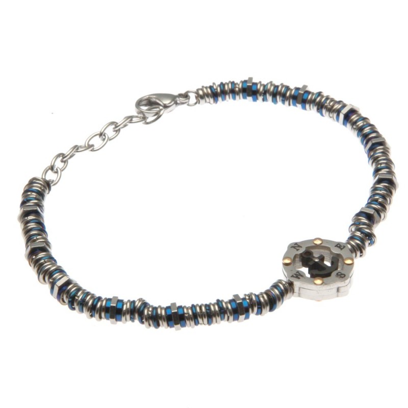 bracciale con ancora uomo catena ad anellini in acciaio