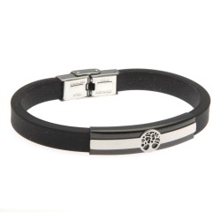 bracciale uomo con albero della vita in acciaio e caucciù
