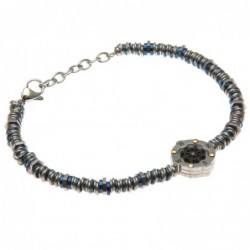 bracciale con timone uomo catena ad anellini in acciaio