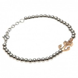 bracciale ancora uomo catena a palline in acciaio