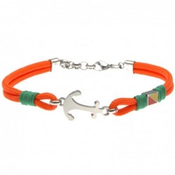bracciale ancora uomo cordoncino colorato e acciaio