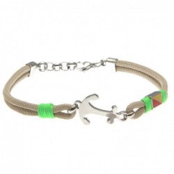 bracciale ancora uomo cordoncino colorato e acciaio