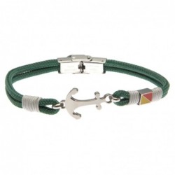 bracciale ancora uomo cordoncino colorato e acciaio