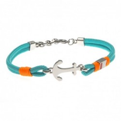 bracciale ancora uomo cordoncino colorato e acciaio