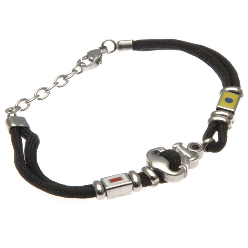 bracciale ancora uomo cordoncino colorato e acciaio