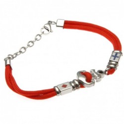 bracciale ancora uomo cordoncino colorato e acciaio