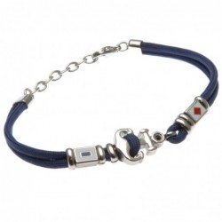 bracciale ancora uomo cordoncino colorato e acciaio