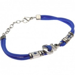 bracciale ancora uomo cordoncino colorato e acciaio