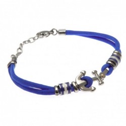 bracciale ancora uomo cordoncino colorato e acciaio