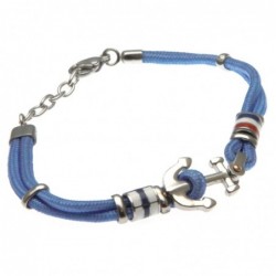 bracciale ancora uomo cordoncino colorato e acciaio