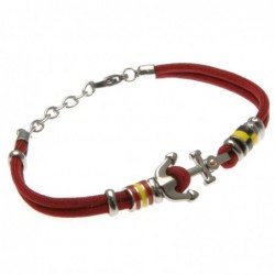 bracciale ancora uomo cordoncino colorato e acciaio
