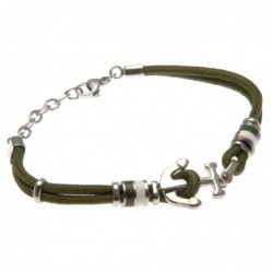bracciale ancora uomo cordoncino colorato e acciaio