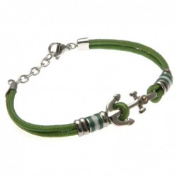 bracciale ancora uomo cordoncino colorato e acciaio