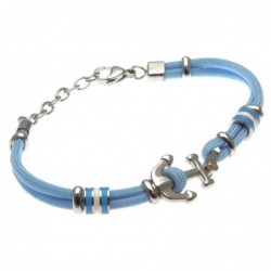 bracciale ancora uomo cordoncino colorato e acciaio