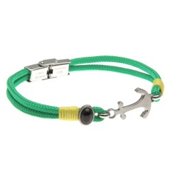 bracciale uomo con ancora e cordoncino colorato