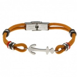 bracciale ancora uomo cordoncino colorato e acciaio