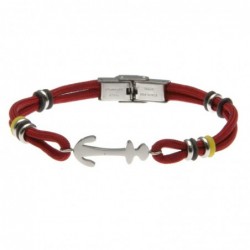 bracciale ancora uomo cordoncino colorato e acciaio