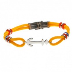 bracciale ancora uomo cordoncino colorato e acciaio