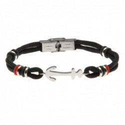 bracciale ancora uomo cordoncino colorato e acciaio
