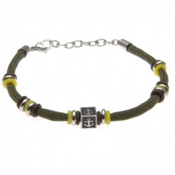 bracciale ancora uomo cordoncino colorato e acciaio