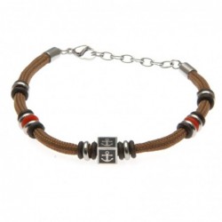 bracciale ancora uomo cordoncino colorato e acciaio