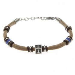 bracciale ancora uomo cordoncino colorato e acciaio