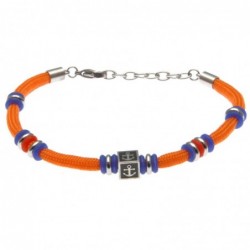 bracciale ancora uomo cordoncino colorato e acciaio