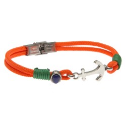 bracciale uomo con ancora e cordoncino colorato