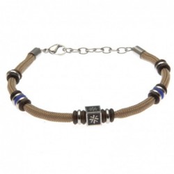 bracciale rosa dei venti uomo cordoncino colorato e acciaio