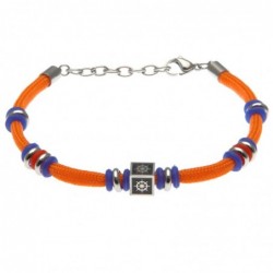 bracciale timone uomo cordoncino colorato e acciaio
