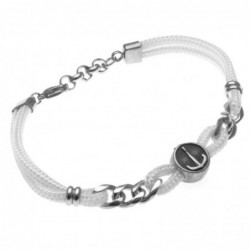 bracciale con ancora uomo cordoncino colorato e acciaio