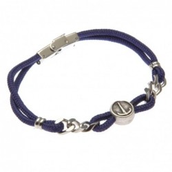 bracciale con ancora uomo cordoncino colorato e acciaio