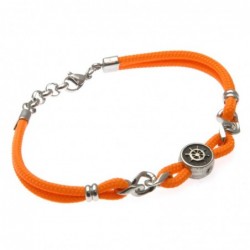 bracciale con timone uomo cordoncino colorato e acciaio
