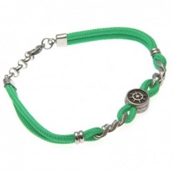 bracciale con timone uomo cordoncino colorato e acciaio