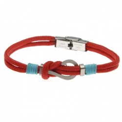 bracciale con amo da pesca in acciaio e cordoncino colorato