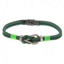 bracciale con amo da pesca in acciaio e cordoncino colorato
