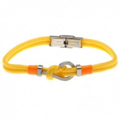 bracciale con amo da pesca in acciaio e cordoncino colorato