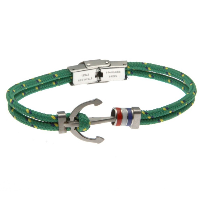bracciale con ancora uomo e cordoncino